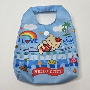Sanrio 2023 Hello Kitty Hawaii Aloha Blue Mini Tote Bag 5"X6.5"